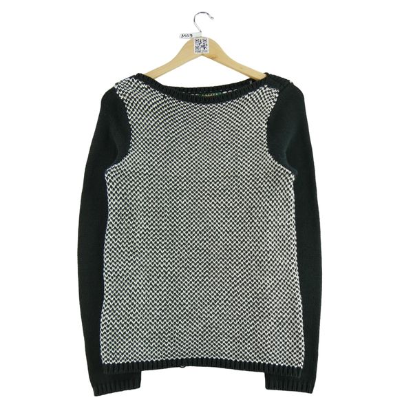 Second life - Damski czarny sweter - Jak nowy. Czarne golfy damskie Ralph Lauren, bez wzorów, bez ramiączek. Za 114.17 zł.