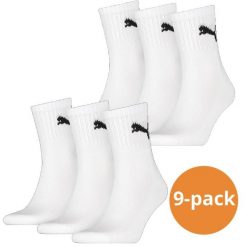 Skarpety sportowe Puma białe 9 par. Czarne skarpetki damskie Puma, bez wzorów, z bawełny. Za 173.99 zł.