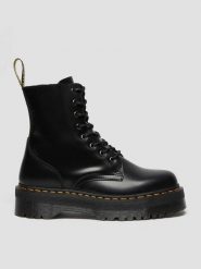 Dr. Martens Skórzane botki w kolorze czarnym rozmiar: 44. Czarne botki damskie Dr. Martens, bez obcasa, na platformie, bez zapięcia. Za 630.93 zł.