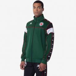 Kurtka z dresu Red Star FC 24/25. Zielone kurtki męskie Kappa, bez wzorów, z dresówki, retro, bez kaptura. W wyprzedaży za 311.00 zł.