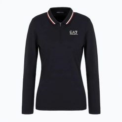 Longsleeve damski EA7 Emporio Armani Golf Pro Polo. Czarne golfy damskie EA7 Emporio Armani, l, bez wzorów, z elastanu, bez ramiączek. Za 349.99 zł.