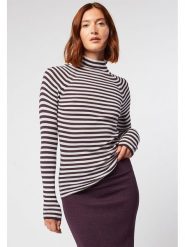 Rodier Sweter w kolorze fioletowo-białym rozmiar: L. Białe golfy damskie Rodier, l, bez wzorów, z wełny, bez ramiączek. Za 176.08 zł.