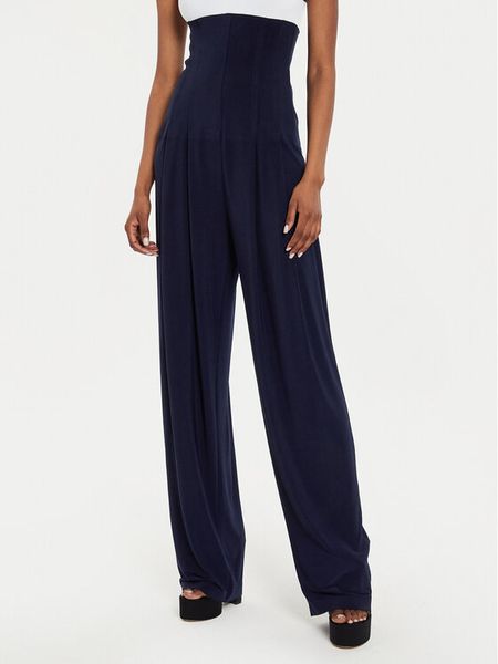NORMA KAMALI Spodnie palazzo KK2247PLE96951 Granatowy Wide Leg. Niebieskie spodnie materiałowe damskie NORMA KAMALI, bez wzorów, z materiału. Za 669.99 zł.