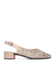 Rieker Czółenka CEO-47078-90 Złoty. Żółte czółenka damskie Rieker, bez wzorów, ze skóry, bez obcasa. Za 319.99 zł.