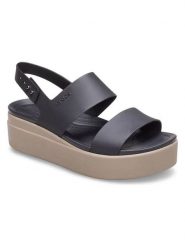 Crocs Sandały w kolorze antracytowo-szarym rozmiar: 39,5. Czarne sandały damskie Crocs, bez wzorów, z materiału, bez obcasa. Za 189.95 zł.