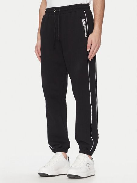 Karl Lagerfeld Jeans Spodnie dresowe A2M10098 Czarny Regular Fit. Czarne spodnie dresowe męskie Karl Lagerfeld Jeans, bez wzorów, z bawełny. Za 299.99 zł.