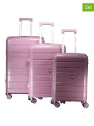 Geographical Norway 3-częściowy zestaw "Savage" w kolorze fioletowym rozmiar: onesize. Różowe walizki Geographical Norway, bez wzorów, z materiału. Za 391.99 zł.