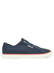 Calvin Klein Jeans Tenisówki Ess Vulc Low Mg Cv YM0YM01301 Granatowy. Niebieskie trampki i tenisówki męskie Calvin Klein Jeans, bez wzorów, z jeansu, bez zapięcia. Za 189.99 zł.