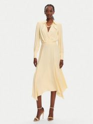 Elisabetta Franchi Sukienka koktajlowa AB86352E2 DC7 Żółty Regular Fit. Żółte sukienki damskie Elisabetta Franchi, bez wzorów, z wiskozy, wizytowe, bez kołnierzyka, bez ramiączek. Za 2,539.00 zł.