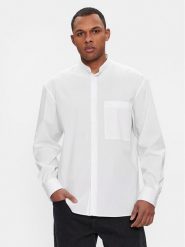 Calvin Klein Koszula Modern K10K111736 Biały Slim Fit. Białe koszule męskie CALVIN KLEIN, m, bez wzorów, z bawełny, bez kołnierzyka, bez ramiączek. Za 229.99 zł.