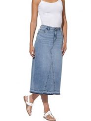 Heine Spódnica dżinsowa w kolorze błękitnym rozmiar: 40. Niebieskie spódniczki damskie Heine, bez wzorów, klasyczne, midi, proste. Za 112.45 zł.