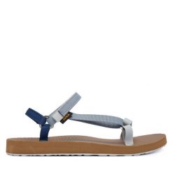 Sandały Teva. Niebieskie sandały damskie Teva, bez wzorów, bez obcasa, na płaskiej podeszwie. Za 299.99 zł.