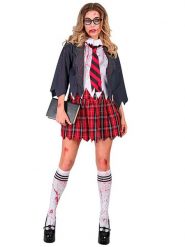 Widmann Kostium "Zombie Schoolgirl" w kolorze granatowo-czerwonym rozmiar: L. Czerwone stroje jednoczęściowe damskie Widmann, l, bez wzorów. Za 95.92 zł.