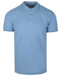 Klasyczna, Męska Koszulka Polo - Adriano Guinari - Błękitna. Niebieskie koszulki polo męskie Adriano Guinari, l, bez wzorów, z bawełny, bez ramiączek. Za 125.00 zł.