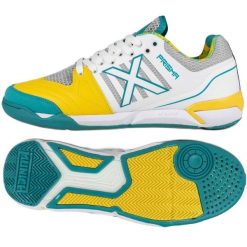 Buty piłkarskie Munich Prisma 37 In 3116038 biało-żółte białe. Białe buty sportowe na co dzień damskie bez wzorów, z gumy, do piłki nożnej. Za 640.91 zł.