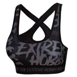 Stanik sportowy fitness siłownia MMA EXTREME HOBBY LETTERS. Niebieskie biustonosze sportowe damskie EXTREME HOBBY, bez wzorów, z elastanu. Za 129.00 zł.