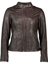 7eleven Skórzana kurtka "Susa" w kolorze ciemnobrązowym rozmiar: 40. Brązowe kurtki damskie 7eleven, bez wzorów, z materiału, bez kaptura. Za 439.24 zł.