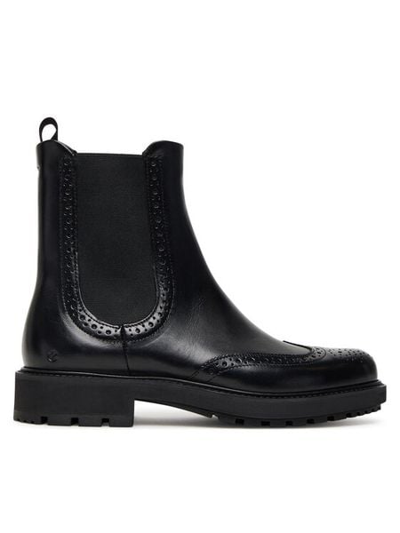 ECCO Botki 23288301001 Czarny. Czarne botki damskie ECCO, ze skóry, bez obcasa, na płaskiej podeszwie, bez zapięcia. Za 849.99 zł.