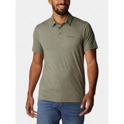 Koszulka polo męska Columbia Tech Trail. Zielone koszulki polo męskie Columbia, m, bez wzorów, z elastanu, bez ramiączek. Za 209.00 zł.