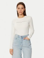 Tommy Jeans Bluzka DW0DW19434 Écru Slim Fit. Bluzki damskie Tommy Jeans, s, bez wzorów, z bawełny, bez ramiączek. Za 99.99 zł.