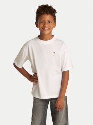 Tommy Hilfiger T-Shirt Essential Archive KB0KB09646 S Biały Regular Fit. Białe t-shirty chłopięce Tommy Hilfiger, bez wzorów, z bawełny, bez ramiączek. Za 69.99 zł.