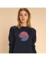 WOOOP Bluza "The mountains are calling" w kolorze granatowym rozmiar: M. Niebieskie bluzy bez kaptura damskie Wooop, m, z bawełny. Za 143.90 zł.