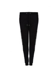 Guess Spodnie "Dani" | Q3OQ18KB170 | Kobieta | Czarny. Czarne spodnie materiałowe damskie Guess, z aplikacjami, z bawełny, eleganckie. W wyprzedaży za 239.00 zł.