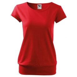 Koszulka Damska City. Czerwone bluzki damskie ALDER, bez wzorów, casualowe, bez kołnierzyka, bez ramiączek. Za 47.99 zł.