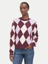 Guess Sweter W6BR48 Z1447 Bordowy Regular Fit. Czerwone swetry klasyczne damskie Guess, xl, z syntetyku, bez kołnierzyka. Za 524.99 zł.