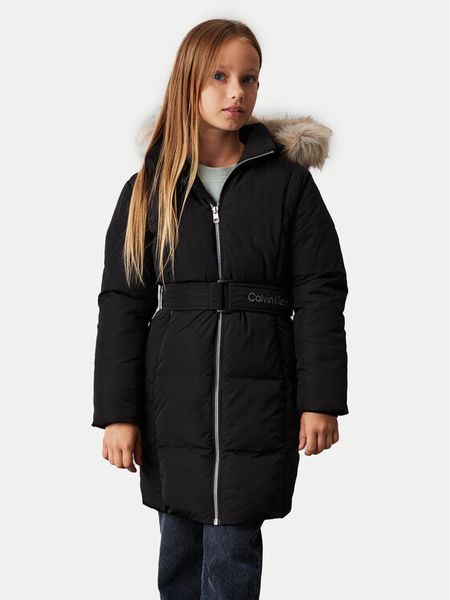 Calvin Klein Jeans Kurtka zimowa Classic IG0IG02686 Czarny Regular Fit. Czarne spodnie dziewczęce Calvin Klein Jeans, z jeansu. Za 549.99 zł.