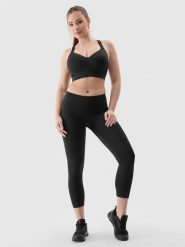 4F Legginsy treningowe z materiału z recyklingu damskie - czarne XS. Czarne legginsy damskie 4f, l, bez wzorów, z dzianiny. W wyprzedaży za 59.99 zł.