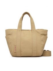 Calvin Klein Torebka Webbing Strap Canvas Small Tote LV04F3384G Beżowy. Brązowe torebki klasyczne damskie CALVIN KLEIN, bez wzorów, z materiału, bez dodatków. Za 489.99 zł.