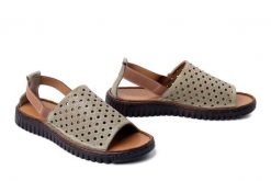 KOCH 030.113.1895 scorpion, sandały damskie. Zielone sandały damskie KOCH, w ażurowe wzory, ze skóry, bez obcasa. Za 224.90 zł.