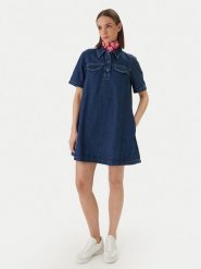 Tommy Jeans Sukienka jeansowa DW0DW22989 Granatowy Regular Fit. Niebieskie sukienki damskie Tommy Jeans, m, bez wzorów, z bawełny, bez kołnierzyka, bez ramiączek. Za 409.99 zł.