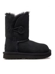 Ugg Śniegowce T Bailey Button II 1017400T Czarny. Czarne kozaki dziewczęce Ugg, bez wzorów, ze skóry, bez obcasa. Za 729.99 zł.