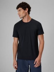 4F Koszulka treningowa szybkoschnąca męska - czarna 3XL. Czarne t-shirty sportowe męskie 4f, m, z dzianiny, bez ramiączek, na fitness i siłownię. Za 79.99 zł.