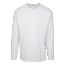 Koszulka Z Długim Rękawem Unisex Dla Dorosłych Z Prążkowanymi Mankietami. Czarne bluzki damskie BUILD YOUR BRAND, xl, bez wzorów, prążkowane, sportowe, bez kołnierzyka, bez ramiączek. Za 86.99 zł.