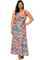 Aller Simplement Sukienka ze wzorem rozmiar: 54-58. Sukienki damskie Aller Simplement, bez wzorów, z bawełny, bez kołnierzyka, bez ramiączek, maxi. Za 91.77 zł.