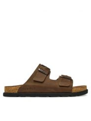 Rieker Klapki 21190-26 Brązowy. Brązowe klapki i japonki męskie Rieker, z nubiku. Za 287.99 zł.