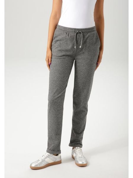 Aniston Spodnie chino w kolorze czarno-białym rozmiar: 38. Szare spodnie materiałowe damskie Aniston, bez wzorów. Za 82.83 zł.