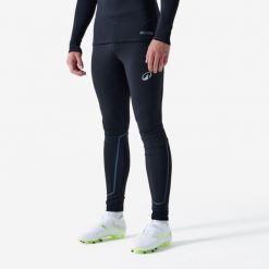 Legginsy termiczne piłkarskie unisex Kipsta Keepcomfort 100. Czarne bielizna termoaktywna męska KIPSTA, l, bez wzorów, z materiału. Za 64.99 zł.