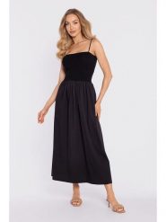 Made of emotion Sukienka w kolorze czarnym rozmiar: XL. Czarne sukienki damskie Made Of Emotion, xl, bez wzorów, bez kołnierzyka, bez ramiączek, midi. Za 224.99 zł.