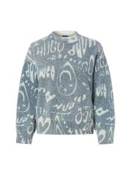 HUGO BLUE sweter z dzianiny - Slicary_B Mężczyźni Bawełna szary, S. Niebieskie swetry męskie HUGO BLUE, m, bez wzorów, z bawełny, bez kołnierzyka. Za 329.95 zł.