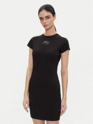 HUGO Sukienka codzienna 50537240 Czarny Slim Fit. Czarne sukienki damskie Hugo, na co dzień, l, bez wzorów, z bawełny, bez kołnierzyka, bez ramiączek, proste. Za 349.99 zł.