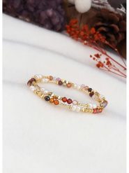 L'Atelier de Gaia Pozłacana bransoletka z perłami i agatami rozmiar: onesize. Białe bransoletki damskie L'Atelier de Gaia, pozłacane. Za 65.99 zł.