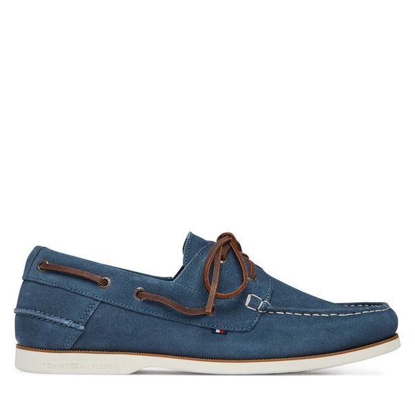 Półbuty Tommy Hilfiger. Niebieskie półbuty męskie Tommy Hilfiger, bez zapięcia. Za 489.99 zł.