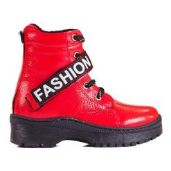W. Potocki Botki dziewczęce Potocki fashion czerwone. Czerwone botki dziewczęce bez wzorów, bez ramiączek. Za 202.10 zł.