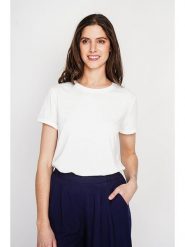 ASSUILI Koszulka w kolorze białym rozmiar: 34. Białe t-shirty damskie Assuili, bez wzorów, bez kołnierzyka. Za 56.99 zł.