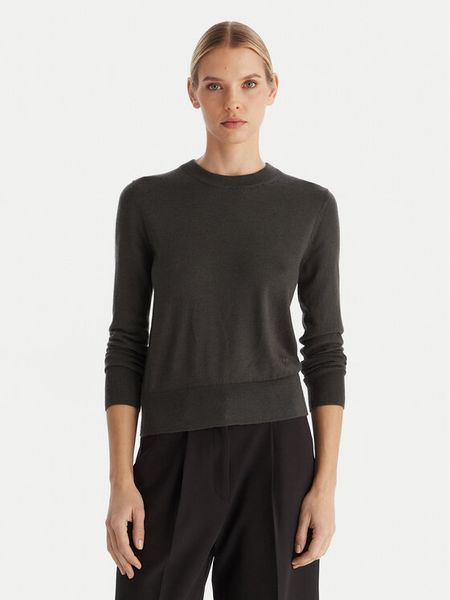 Calvin Klein Sweter LV044D370G Szary Regular Fit. Szare swetry klasyczne damskie CALVIN KLEIN, xxl, z syntetyku, bez kołnierzyka. Za 429.99 zł.