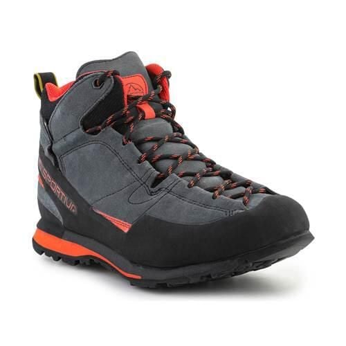 Buty trekkingowe męskie La Sportiva La Boulder X Mid Gtx. Brązowe buty trekkingowe męskie La Sportiva, z materiału, za kostkę, bez zapięcia, trekkingowe. Za 1,064.00 zł.